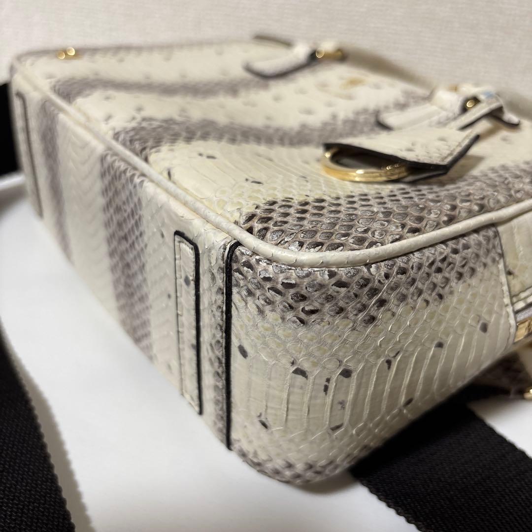 ADMJ スネークレザー　パイソン　ボストン　ショルダーバッグ　ハンドバッグ