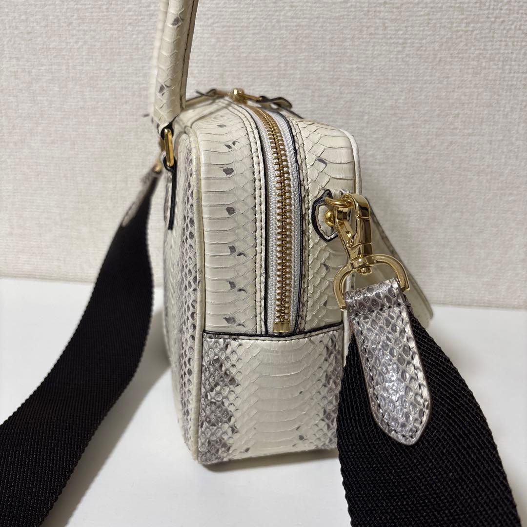ADMJ スネークレザー　パイソン　ボストン　ショルダーバッグ　ハンドバッグ