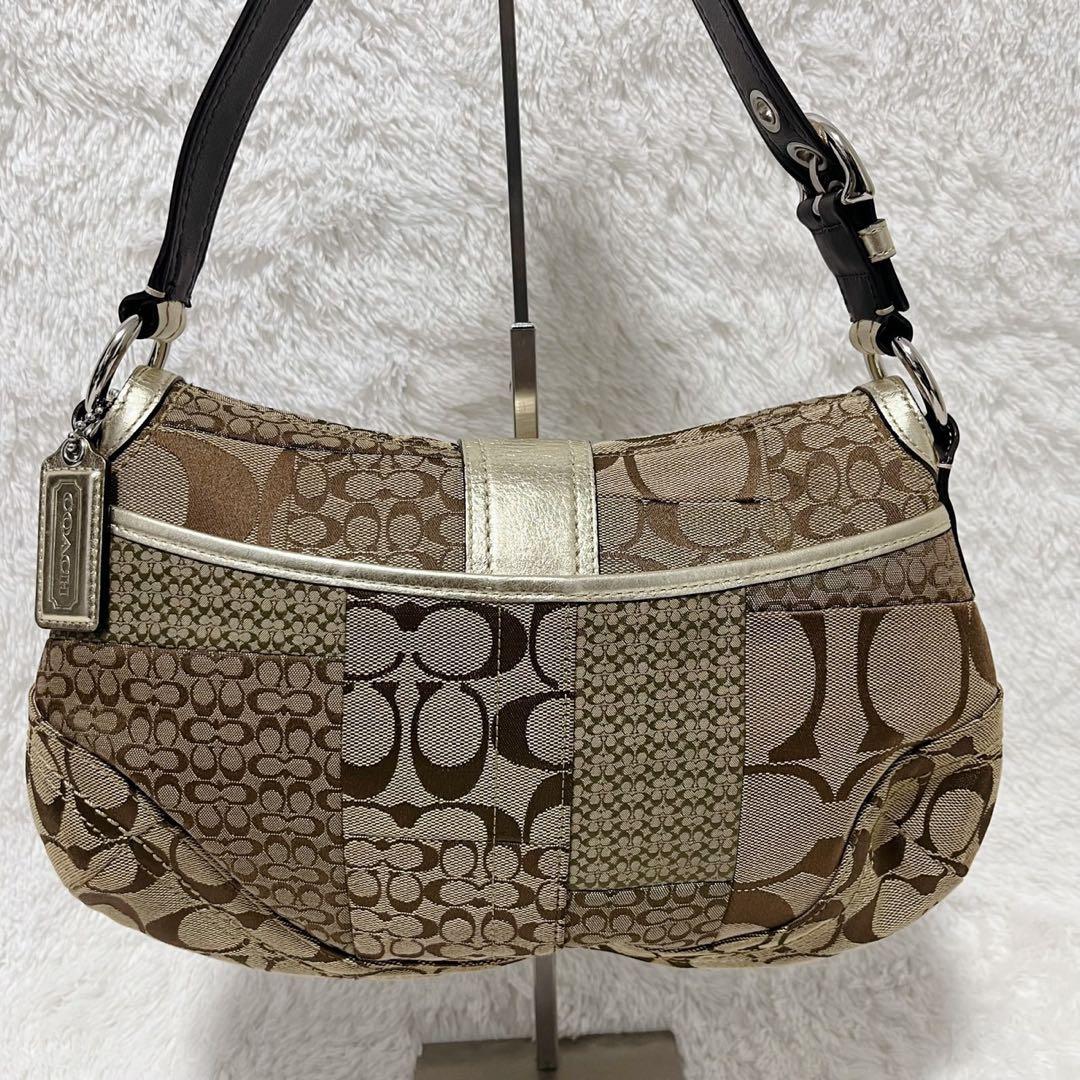 【希少】COACH ソーホー ワンショルダーバッグ パッチワーク ゴールドカラー