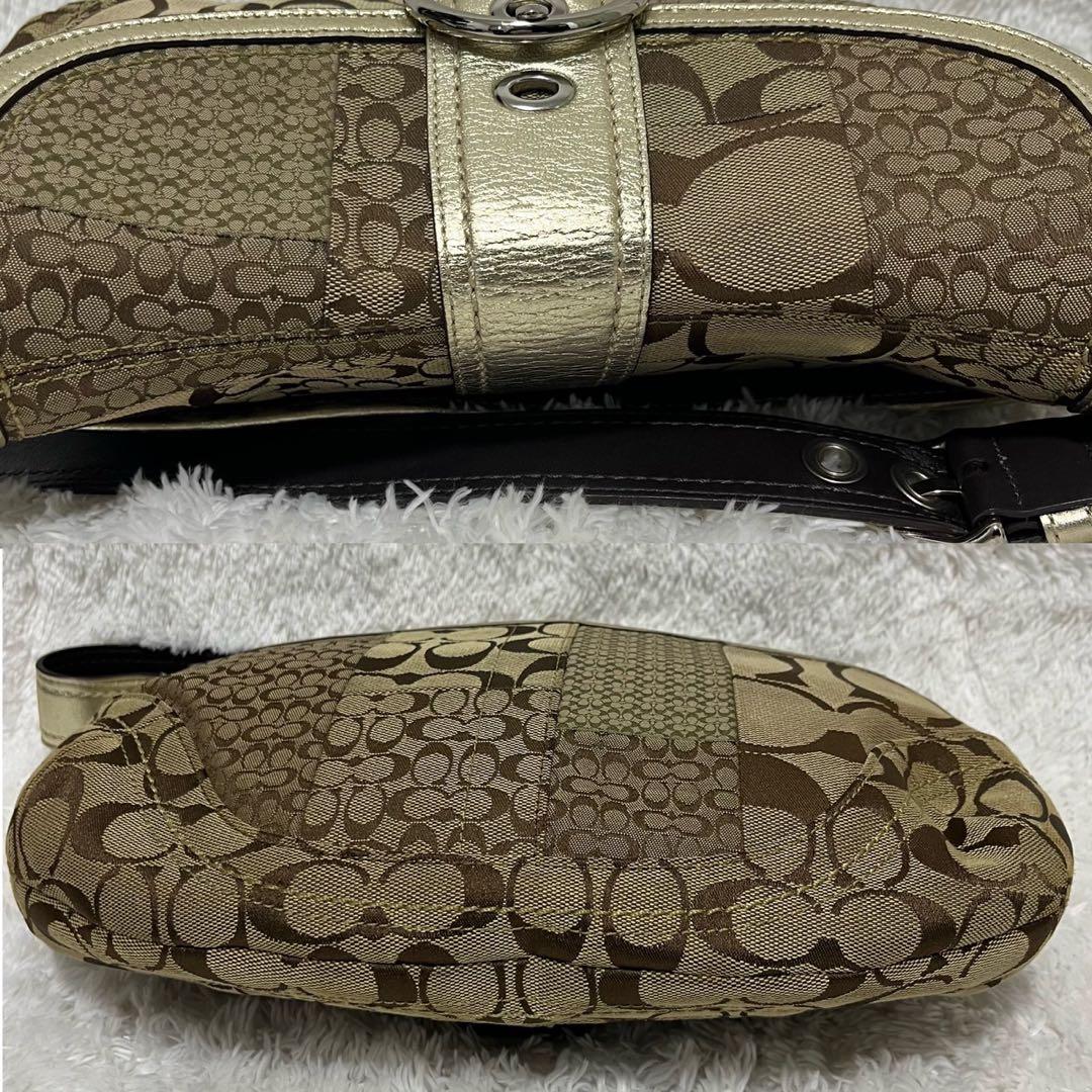 【希少】COACH ソーホー ワンショルダーバッグ パッチワーク ゴールドカラー