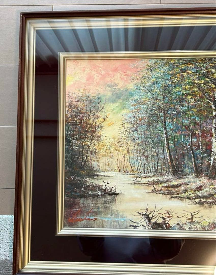 絵画　『武蔵野』　岩田文夫　作　美術　芸術　油絵