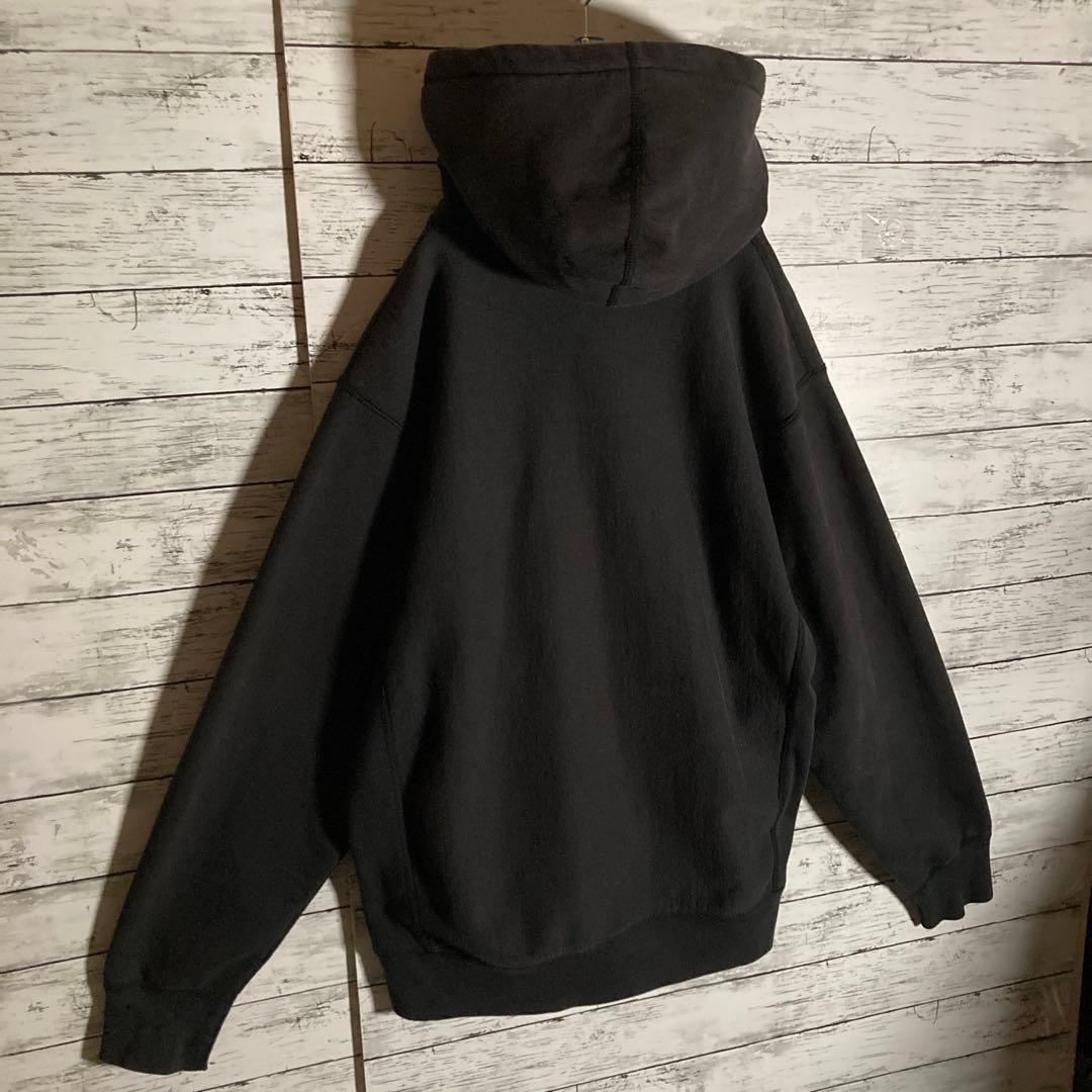 【オーバーサイズ】シュプリーム☆センターマイクロ刺繍ロゴ　パーカー　正規品鑑定済