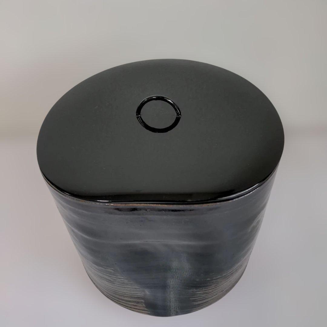 【美品】高取焼　14代 亀井味楽作　管耳つき水差し　共箱　茶道具