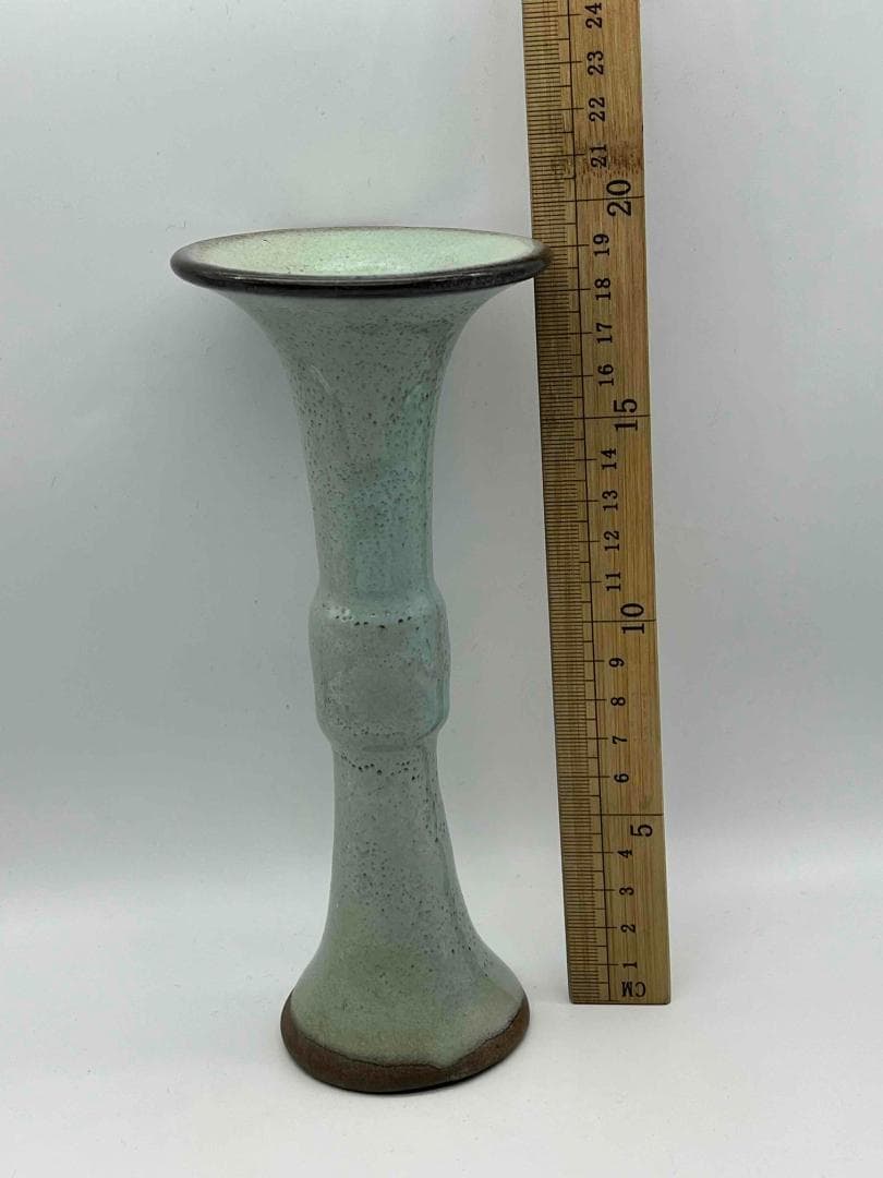 金から元時代　鈞窯　月白釉観音浄瓶　旧家蔵出し　窯変釉　唐物(C-44)