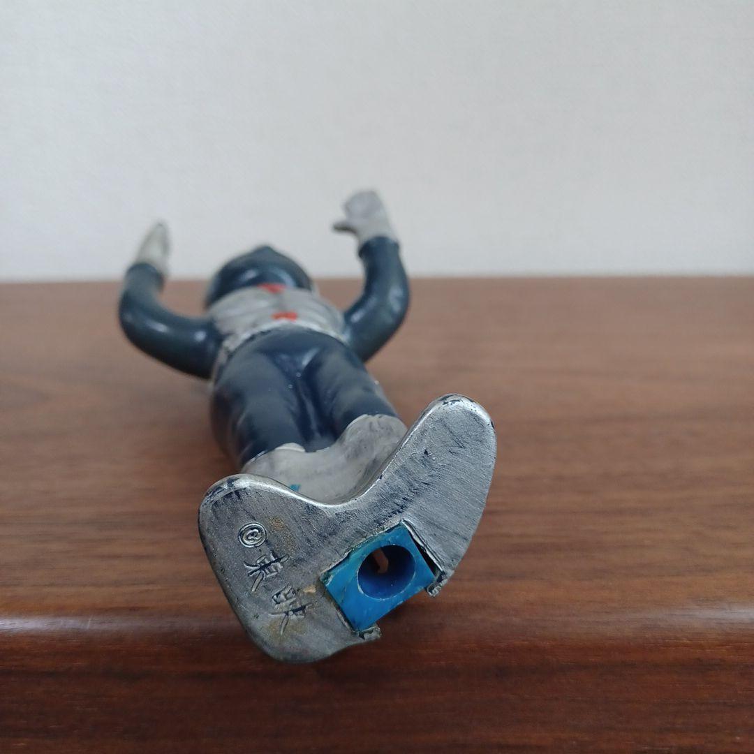 当時物　無版権　「仮面ライダー」鉛筆削り付きの希少ソフビフィギュア