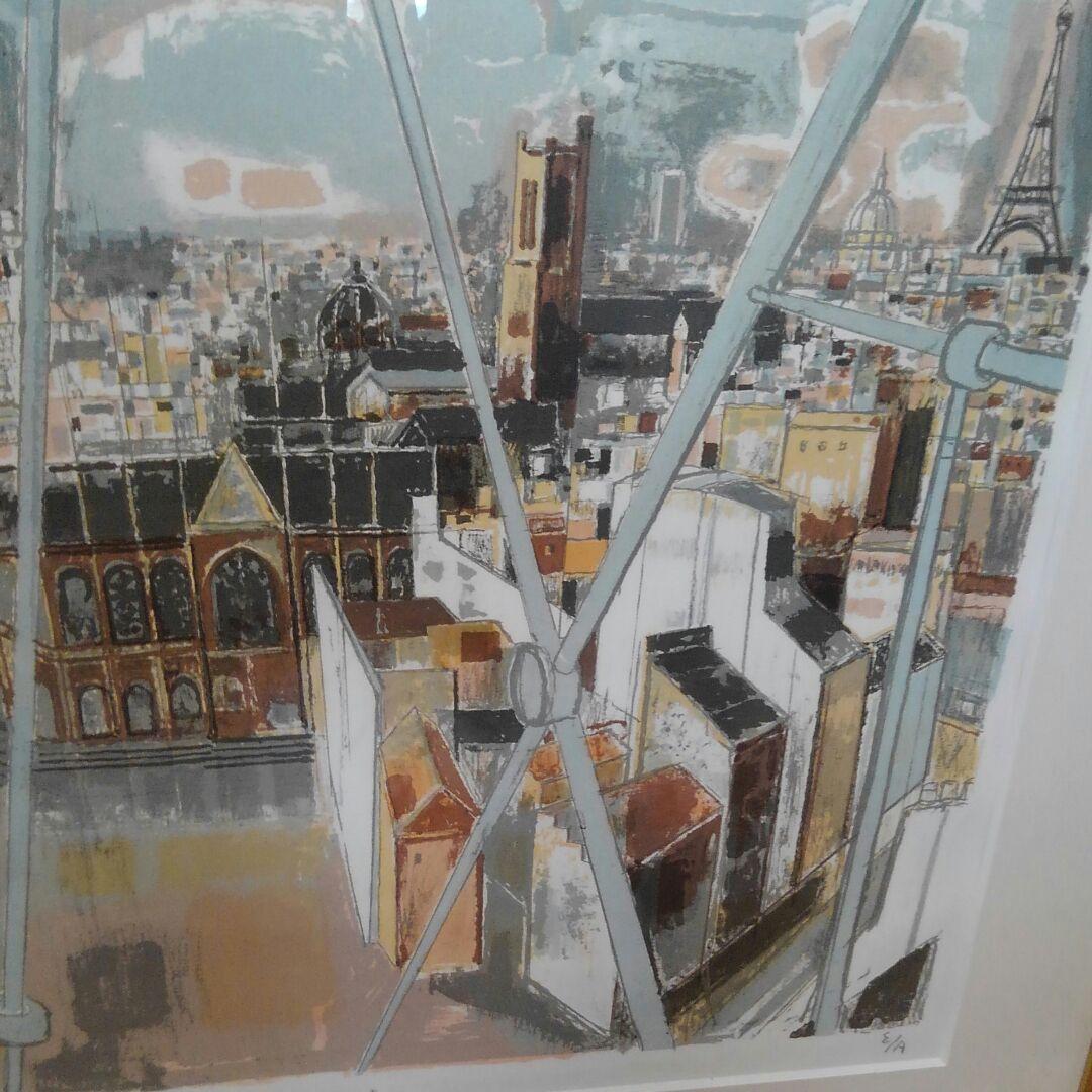 パリの街リトグラフエドアールマッカヴィ