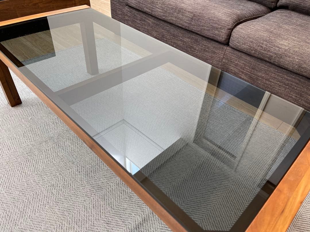 桜屋工業CHERRY LT-66-Wガラス天板ローテーブル 【定価4.6万円】