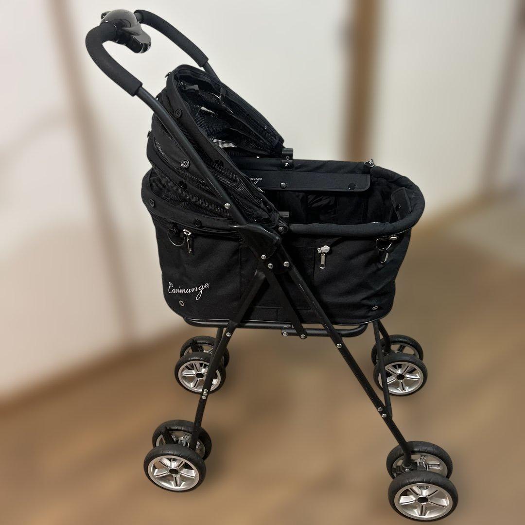 ★即完売品★ 天使のカート　犬用　動物用　キャリー　ベビーカー　黒　S カート