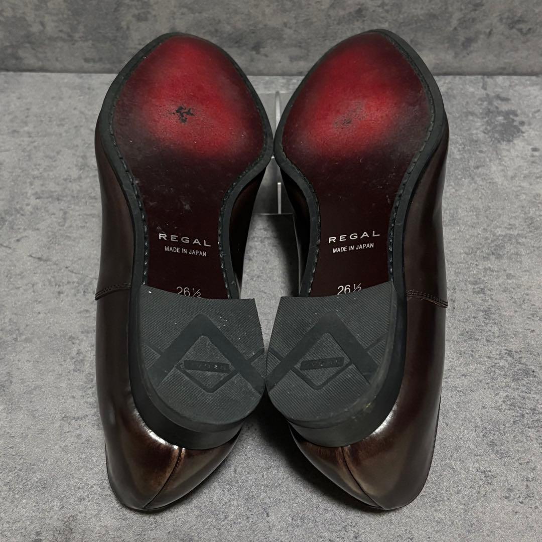 未使用級　リーガル　ビジネスシューズ　キャップトゥ　ブラウン　21VR　2228