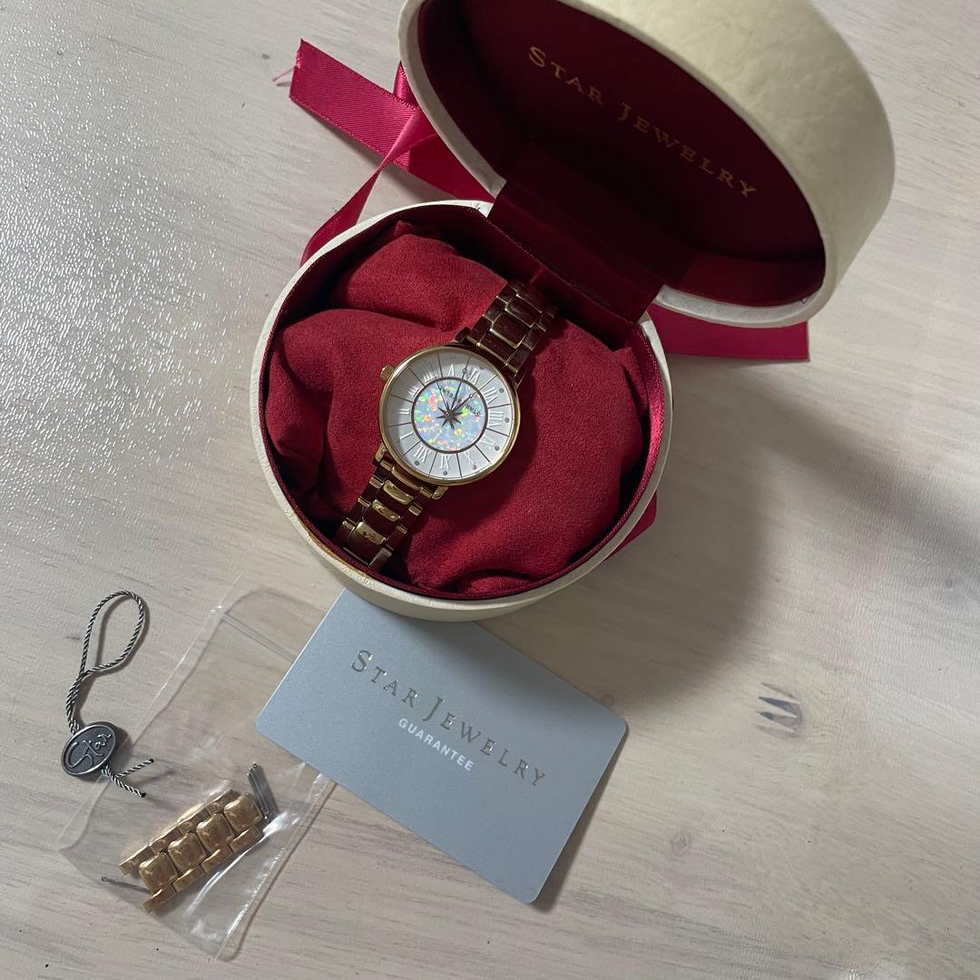 STAR JEWELRY 2019 クリスマス ガラスウォッチ ピンクゴールド
