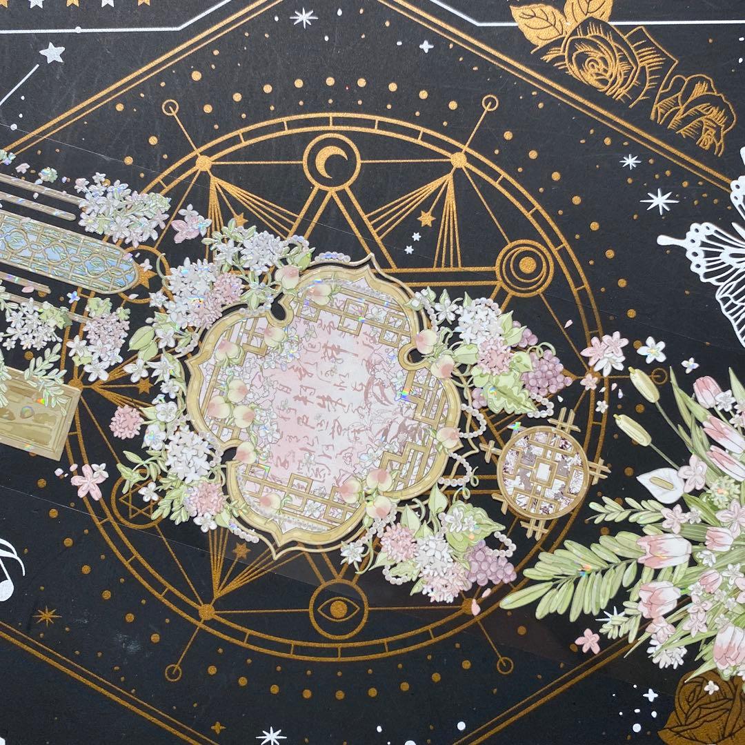 【9205】海外　マステ　中古巻　貝殻光マスキングテープガーデン　お花　残量多め