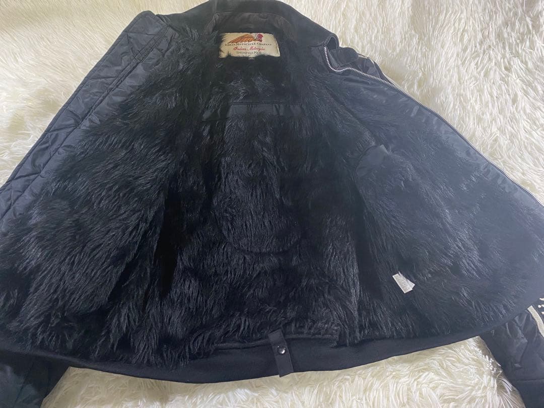 【定番】INDIAN MOTORCYCLEボア裏地シングルライダースLWサイズ黒