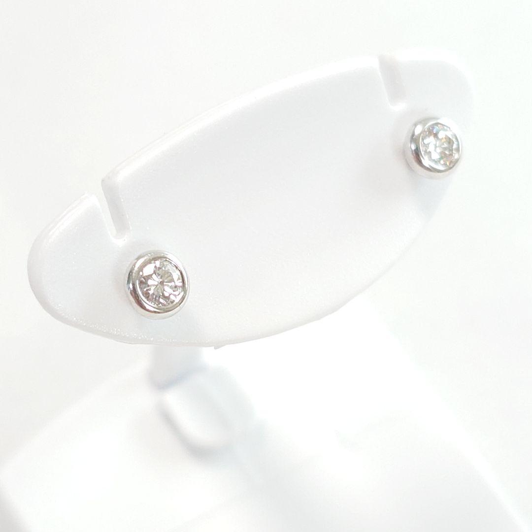 【美品】ティファニー Pt950 バイザヤード ダイヤモンド ピアス 7015