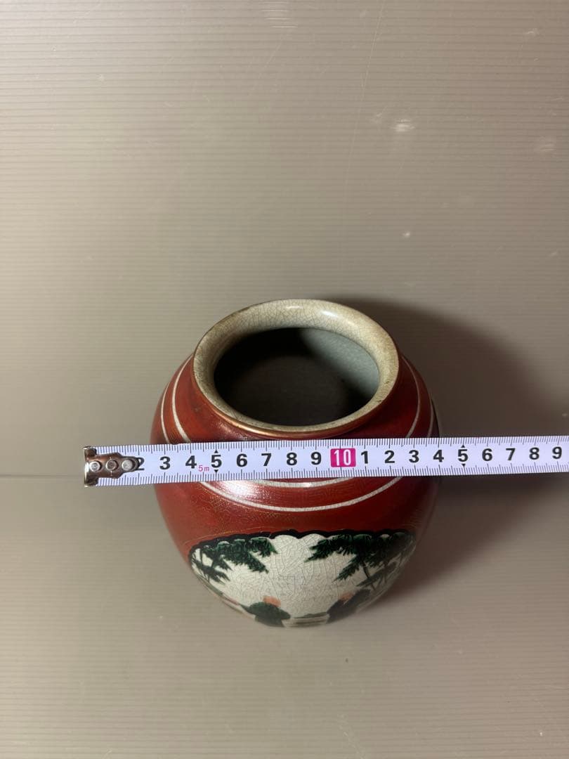 2858 九谷焼　山水人物文　花瓶