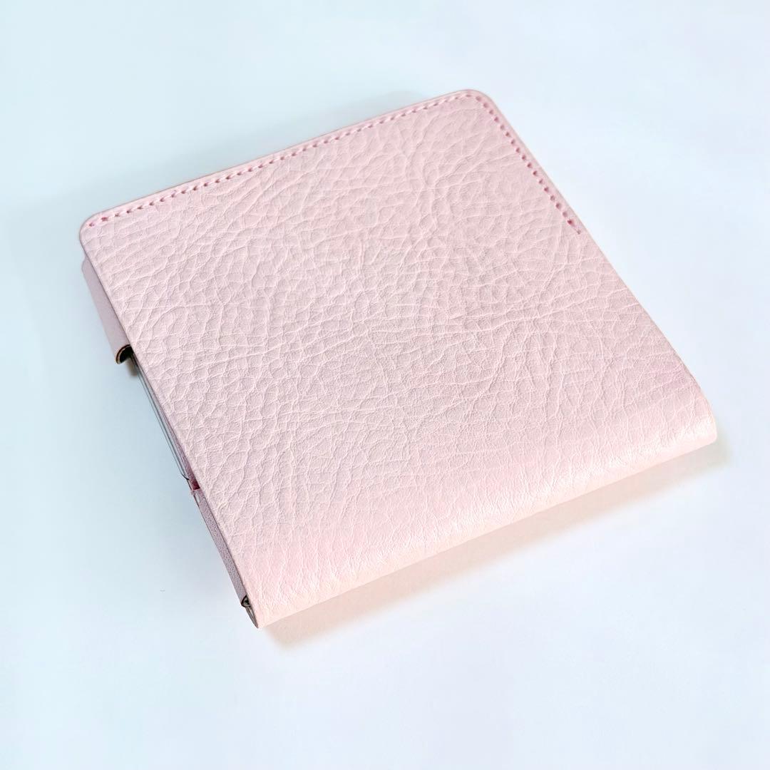 【美品】SYRINX Hitoe Fold Aria 折り財布 ピンク レザー