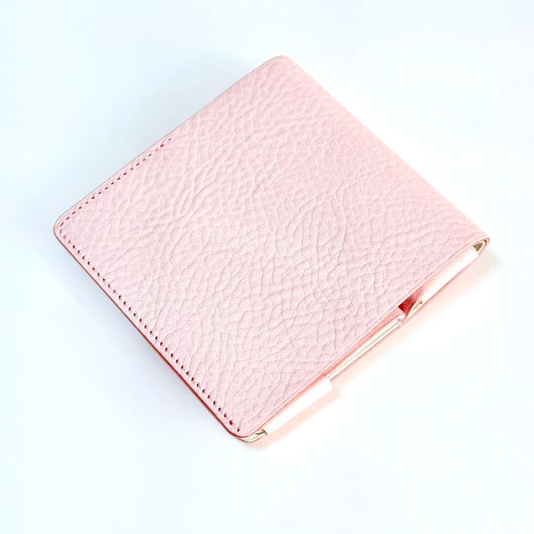 【美品】SYRINX Hitoe Fold Aria 折り財布 ピンク レザー