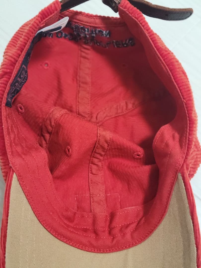 ♡美品♡90s ポロ ラルフローレン コーデュロイ キャップ 赤 ヴィンテージ