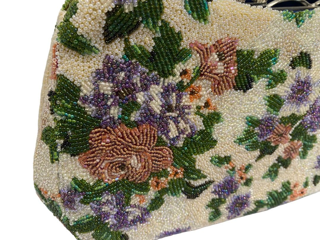 希少　ピーズハンドバック　刺繍ビーズ