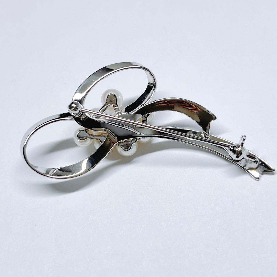 【未使用品】✨MIKIMOTO ミキモト パール　ブローチ　リボン　フラワー