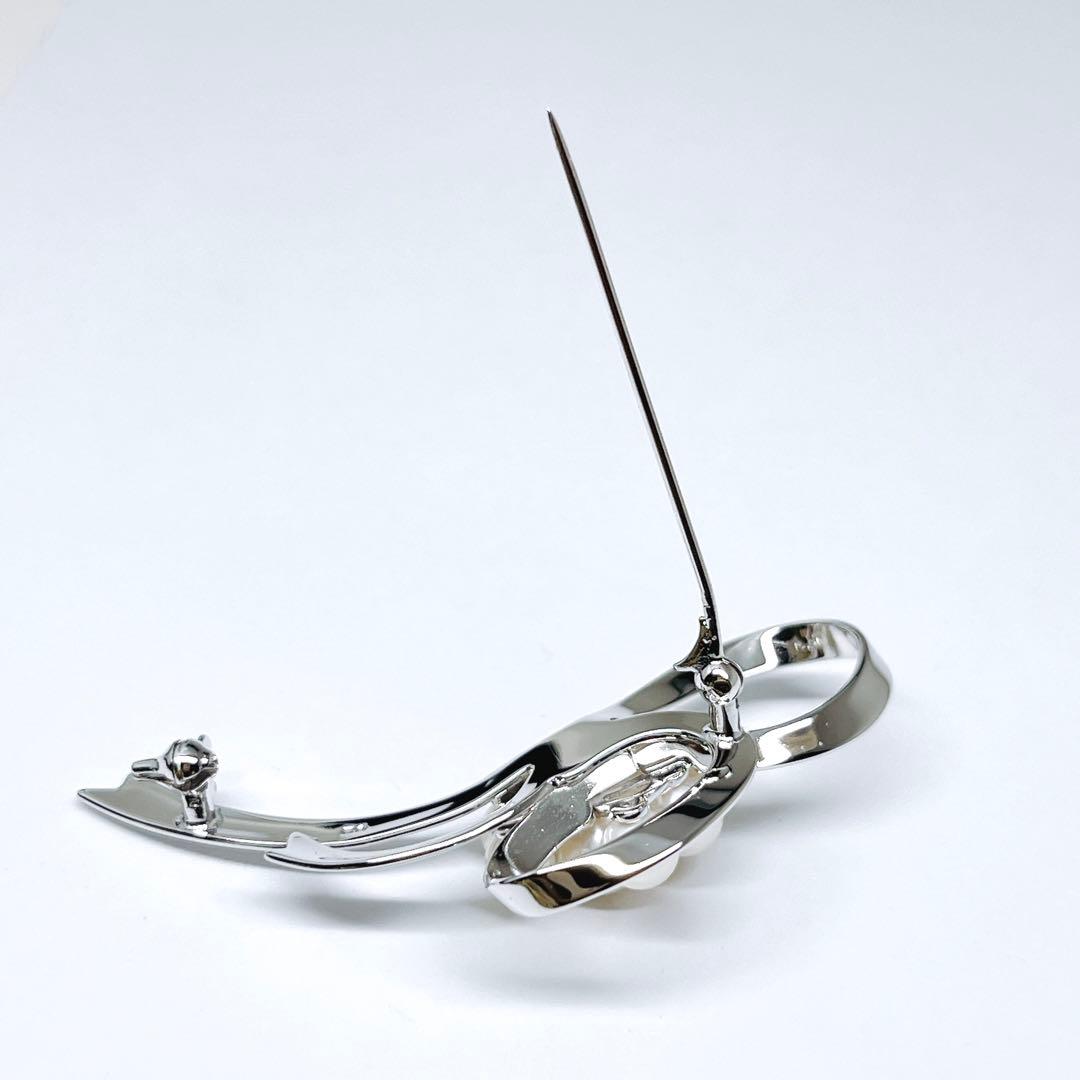 【未使用品】✨MIKIMOTO ミキモト パール　ブローチ　リボン　フラワー