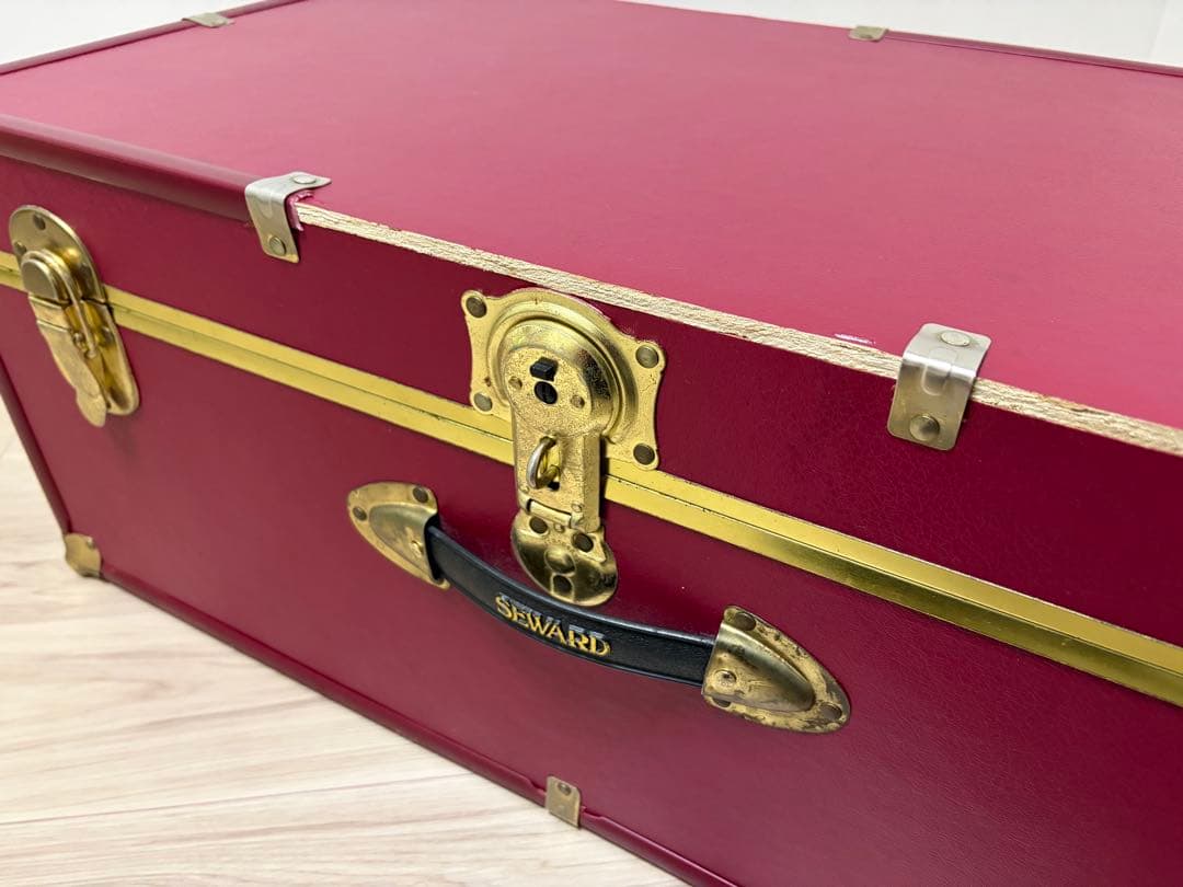 SEWARD（スワード） トランク 収納箱 ヴィンテージ風 ワインレッド