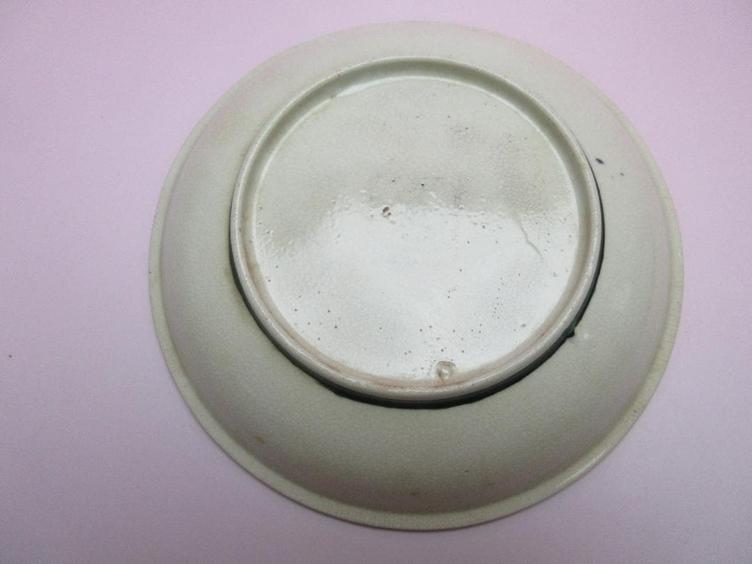 九谷 若杉窯 白抜き唐草 花紋 色絵 小皿 5枚 70916