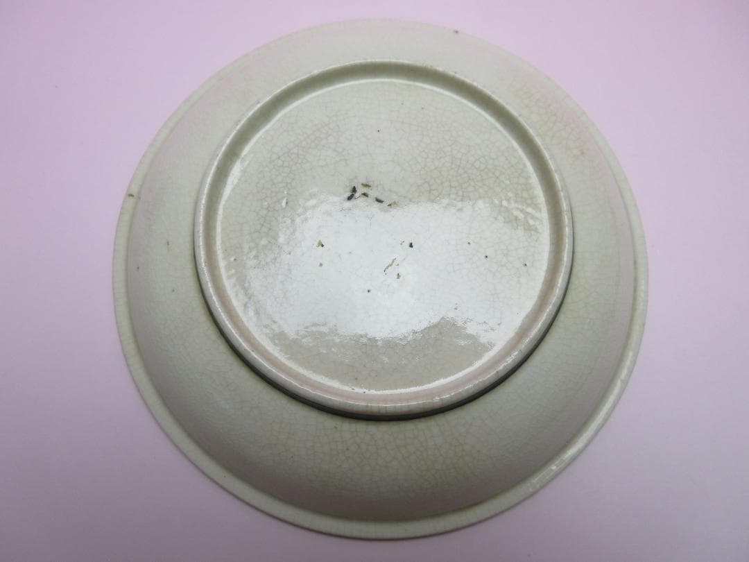 九谷 若杉窯 白抜き唐草 花紋 色絵 小皿 5枚 70916