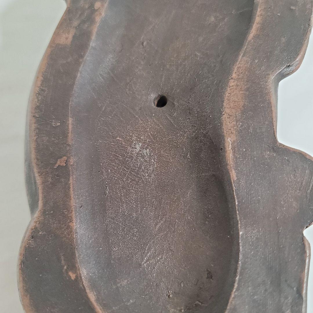 備前焼？牛の置物 ダークブラウン 約20cm