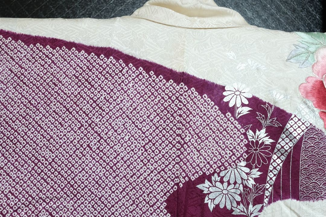 振袖フルセット ボルドー絞り／牡丹刺繍　成人式　卒業式