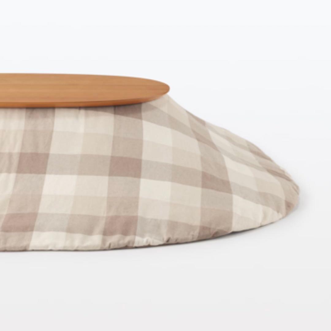 無印良品　フランネルこたつふとん・小　１８５×２１０ｃｍ・ベージュチェック
