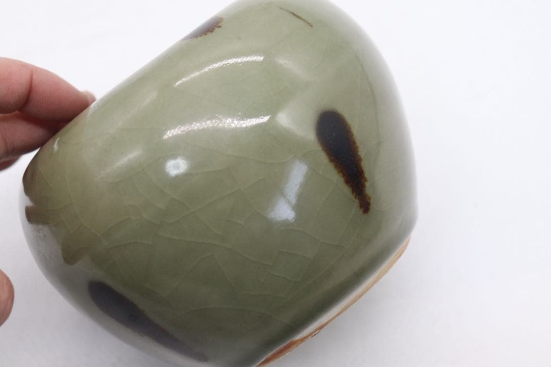 中国　龍泉窯　筆洗　飛青　青磁　送料込み250520