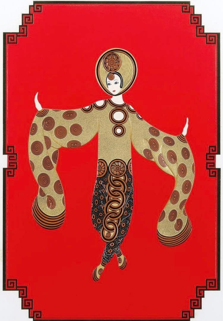 エルテ Erte「Willow Tree」シルクスクリーン 10号大 サイン