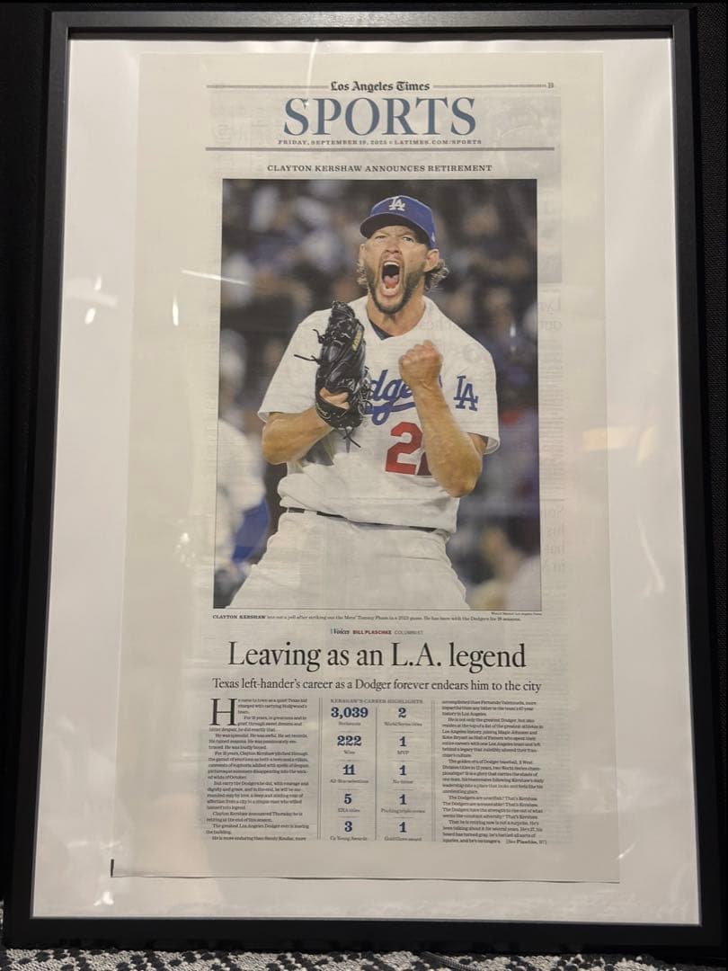 ※専用（12月1日）ドジャース　『クレイトン・カーショウ記念号』スペシャルセット