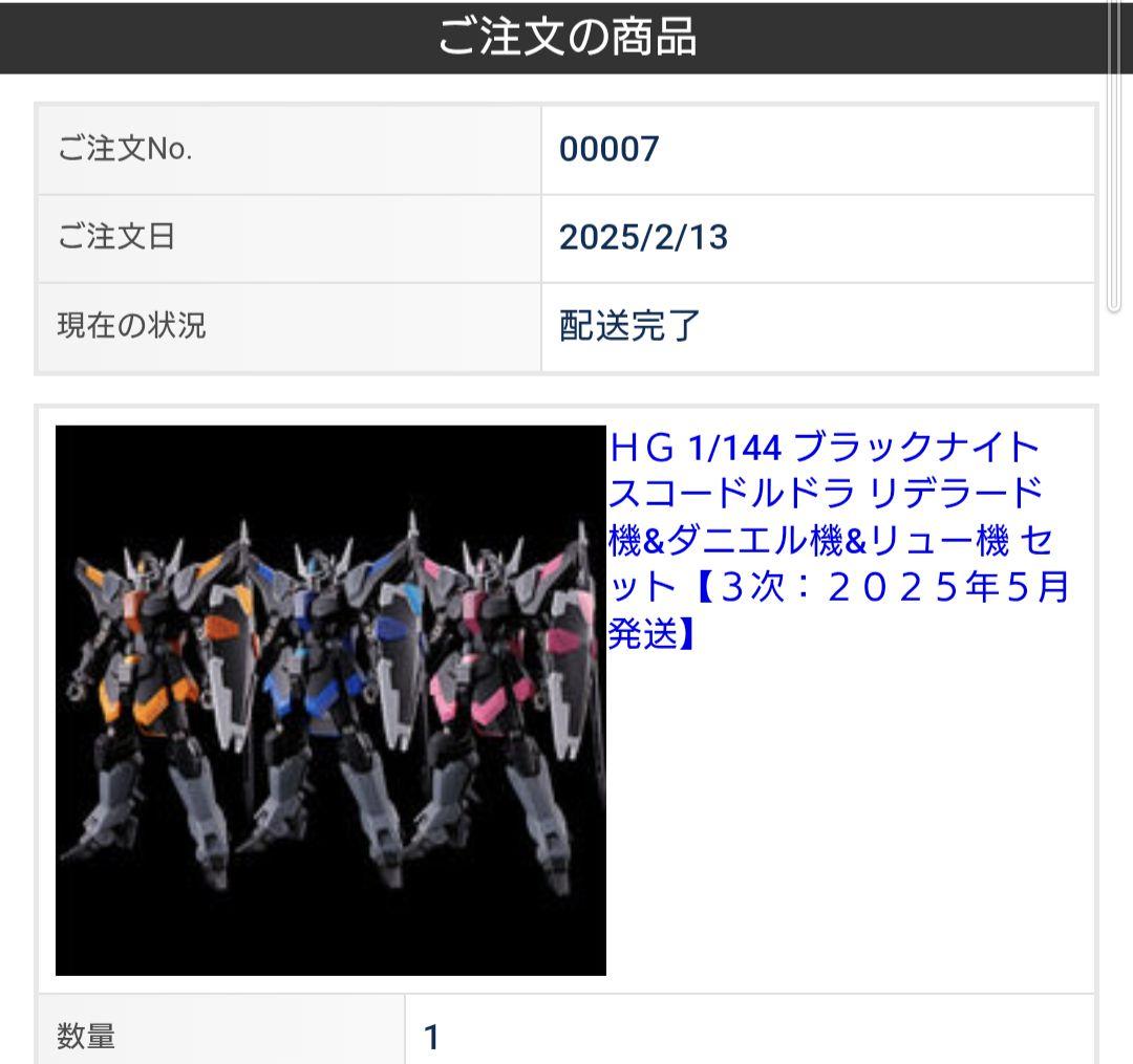 HG 1/144 ブラックナイトスコードルドラ リデラード機ダニエル機リュー機