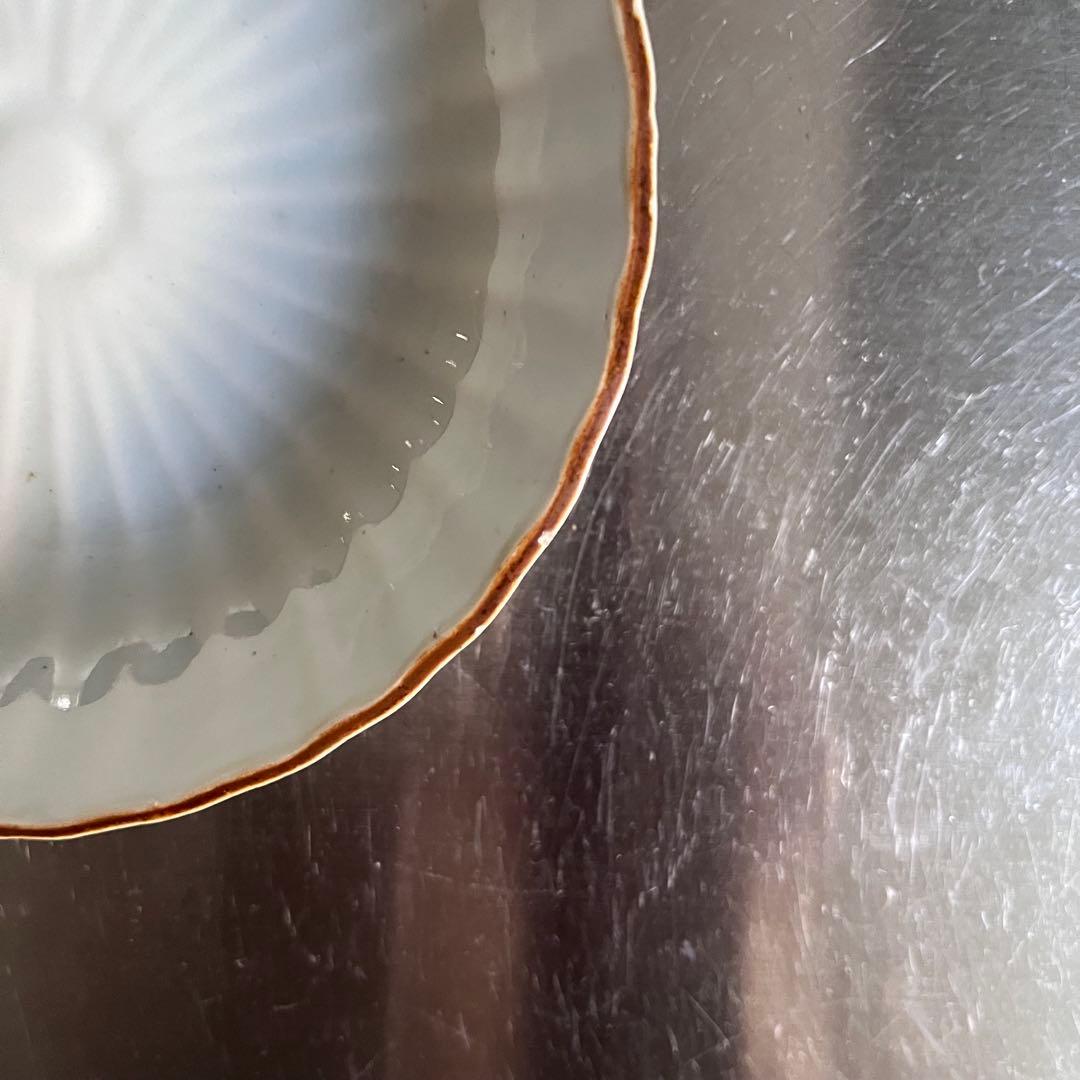 骨董　古伊万里　白磁　菊形　なます皿＆小皿セット