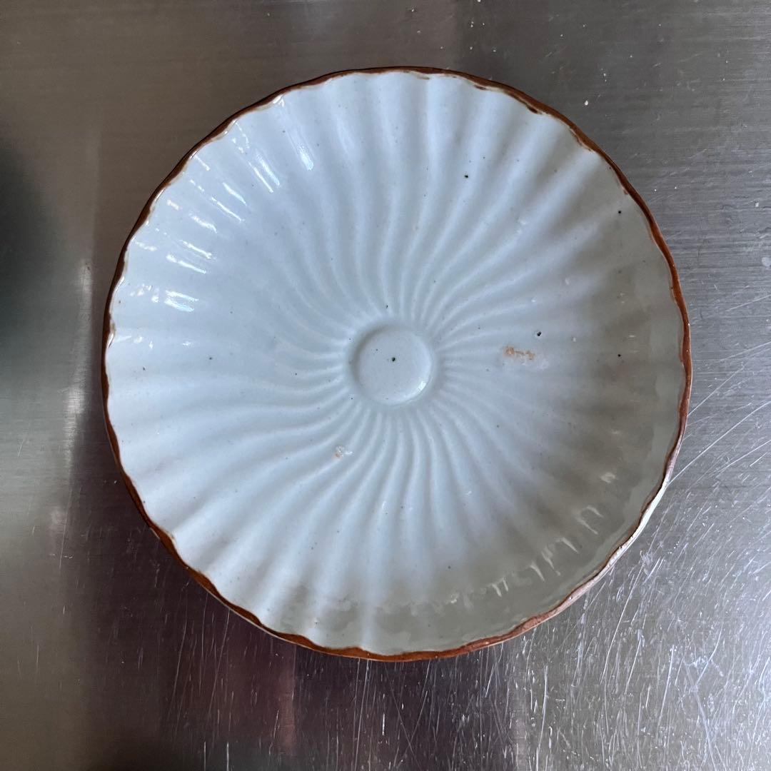 骨董　古伊万里　白磁　菊形　なます皿＆小皿セット