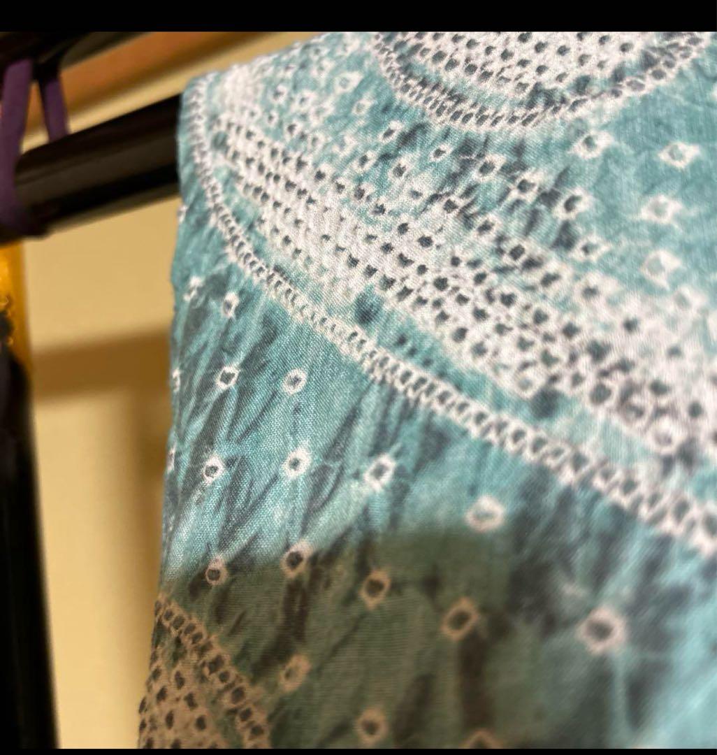 有松鳴海絞りフルセット7点　高級浴衣+帯2本+帯締め+帯揚げ+帯留め2つ