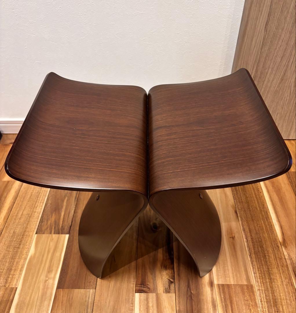 最終値下げ【美品】天童木工　柳宗理　バタフライスツール専用クッション付き