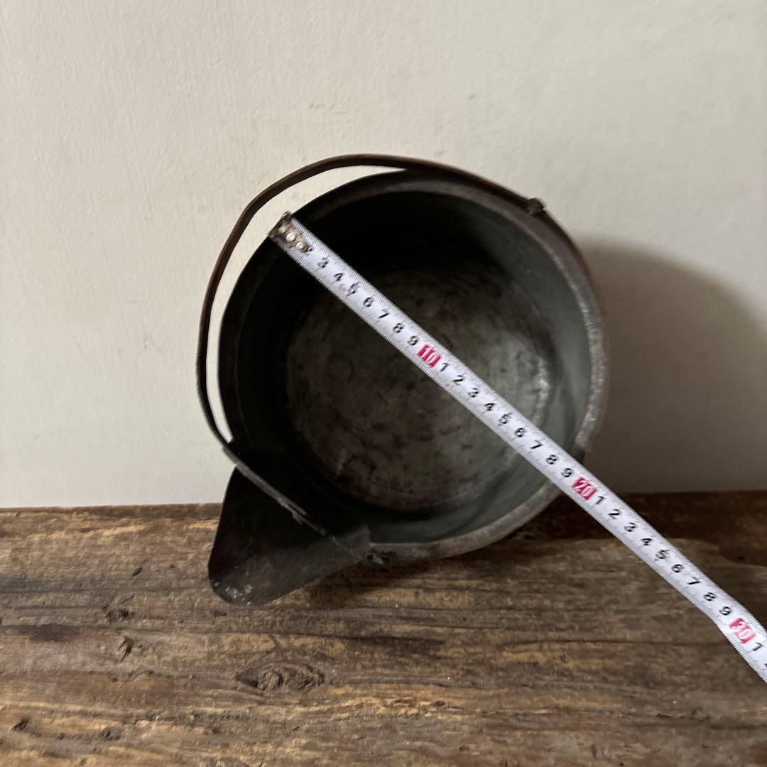 シャビー　古い片口銅鍋　その③コッパーケトル　薬缶　ガーデニング　古道具　検李朝