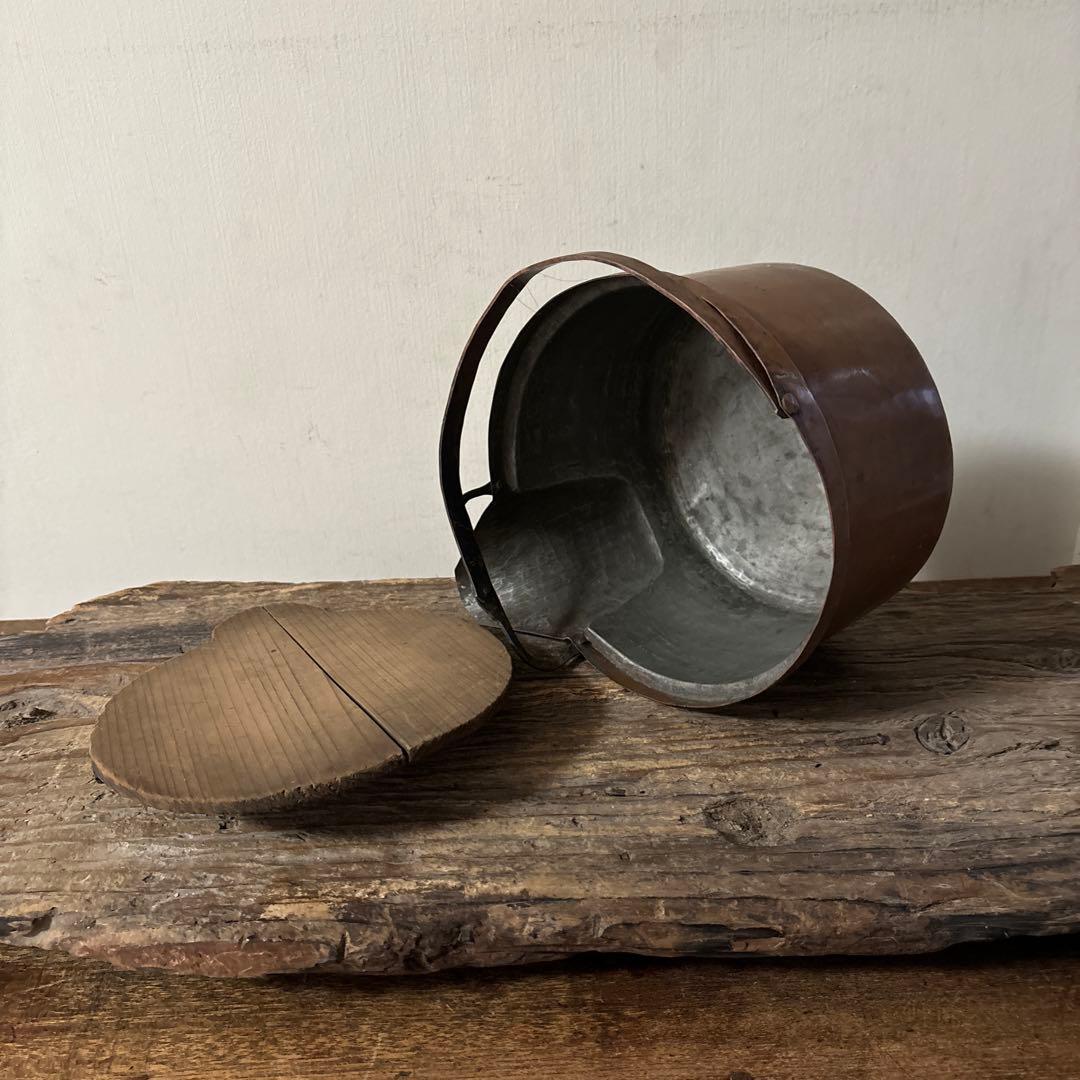 シャビー　古い片口銅鍋　その③コッパーケトル　薬缶　ガーデニング　古道具　検李朝