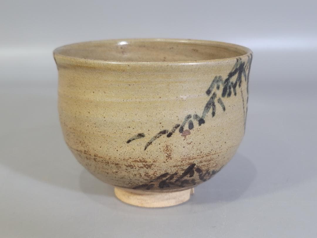 DT181 茶道具 虫明 むしあけ 竹絵 茶碗 宗完 書付 古美術