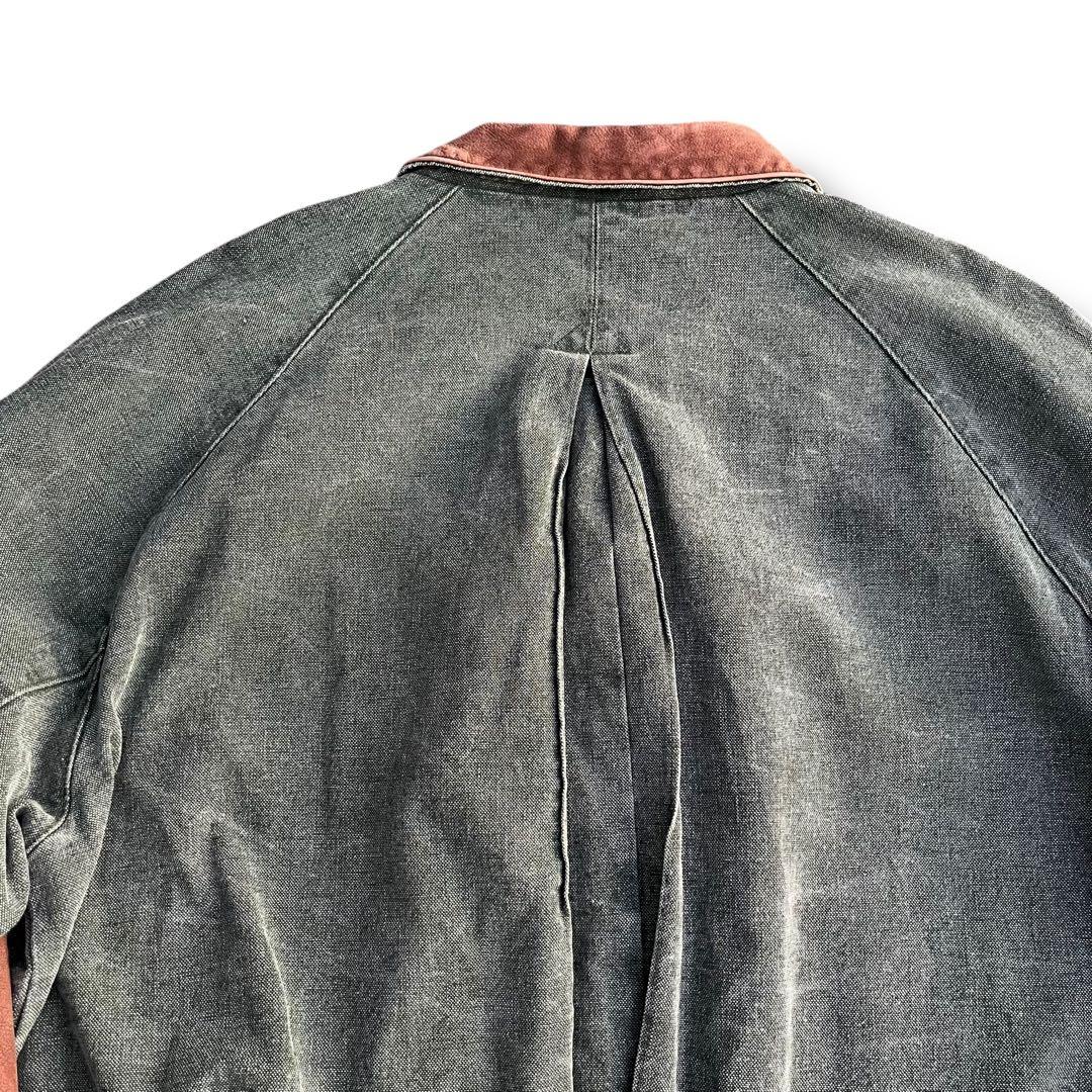 90’s vintage デニムブルゾン レザー切り替え ハリントンジャケット