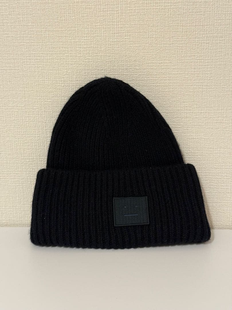 Acne Studios ラージFACEロゴビーニー　ブラック