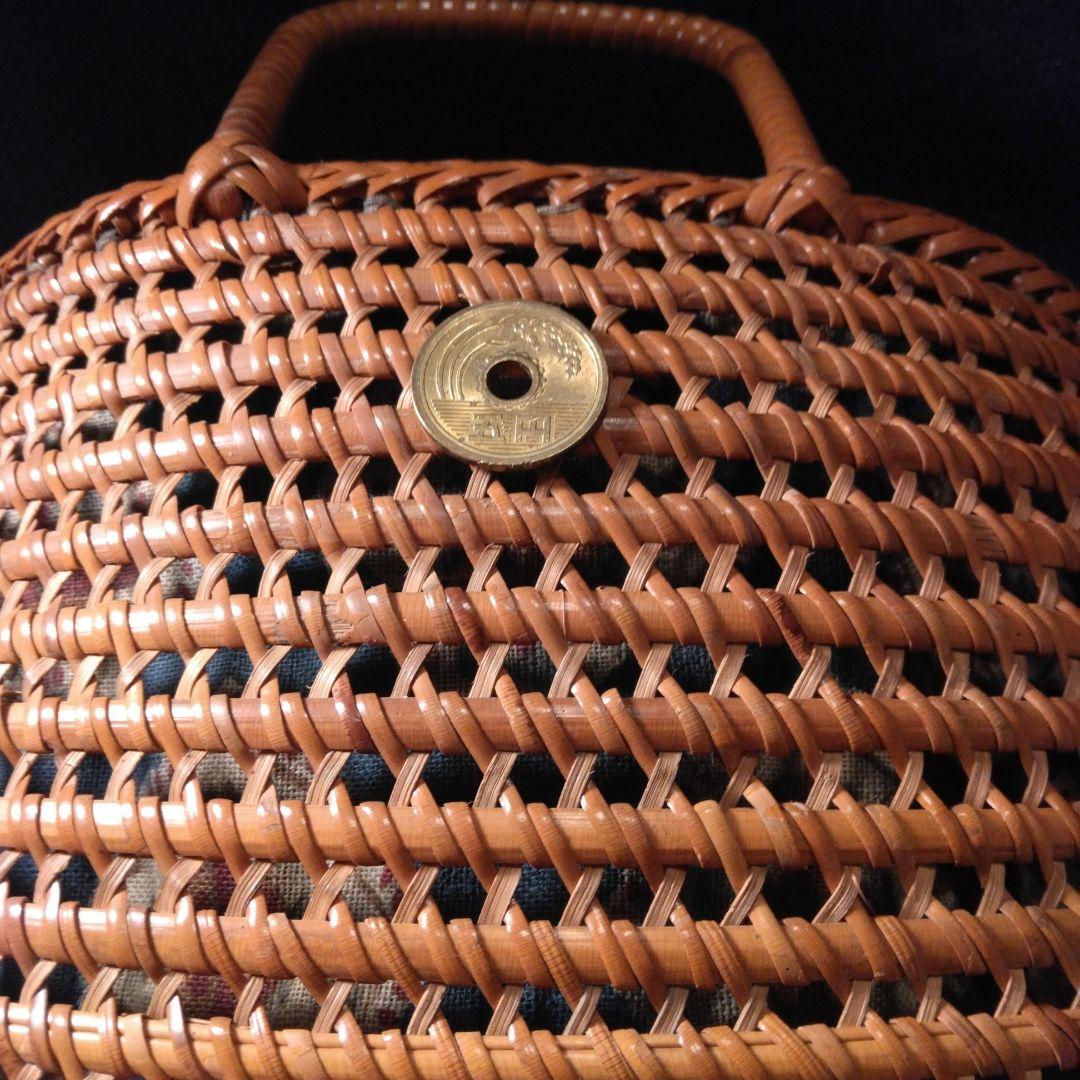 戦前の手提げバック　竹製？ 骨董　和更紗　中古品　アンティーク　着物