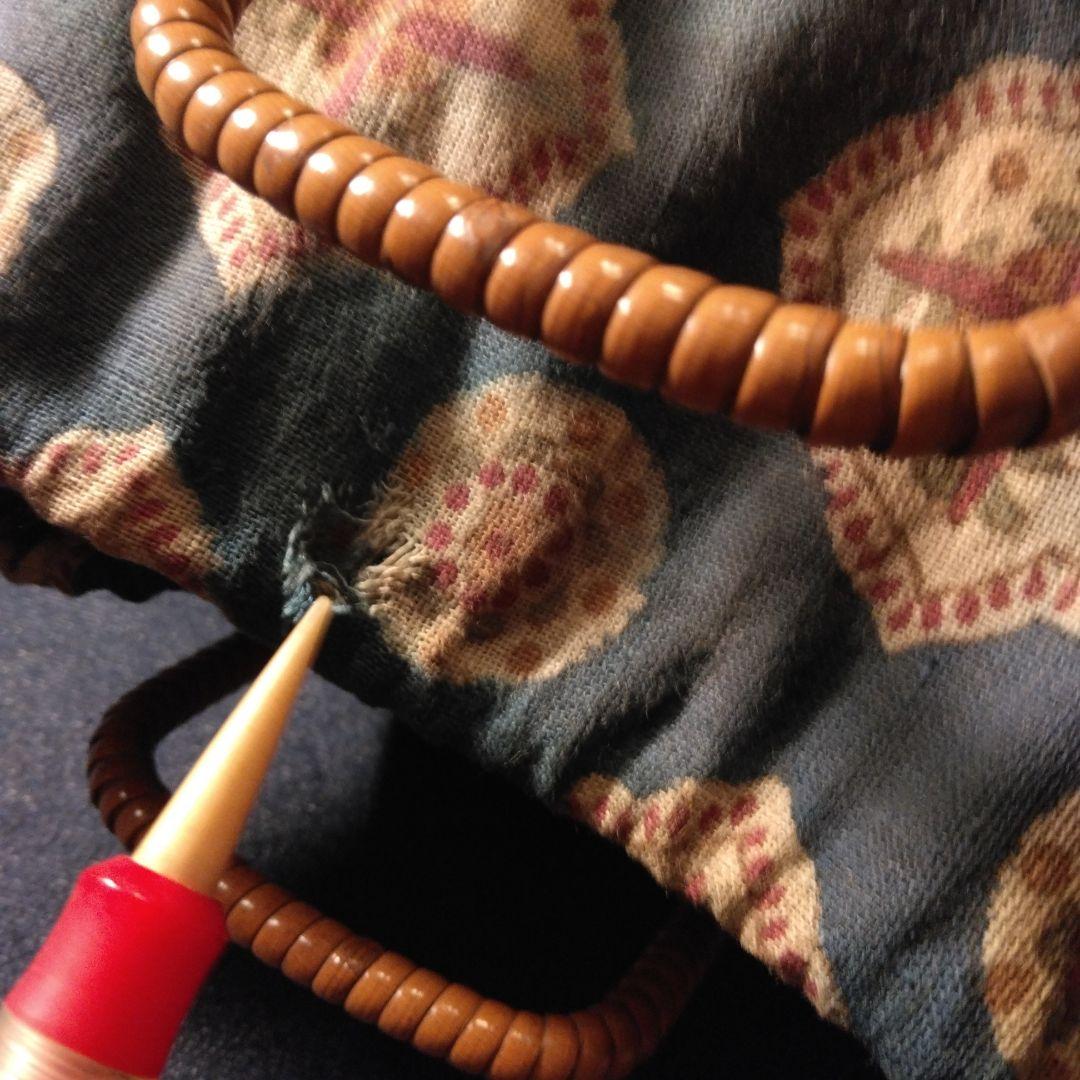 戦前の手提げバック　竹製？ 骨董　和更紗　中古品　アンティーク　着物