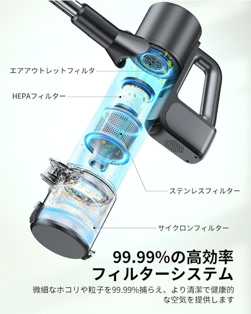 掃除機 コードレス 水拭き Linkifly A9 コードレス掃除機 強力吸引