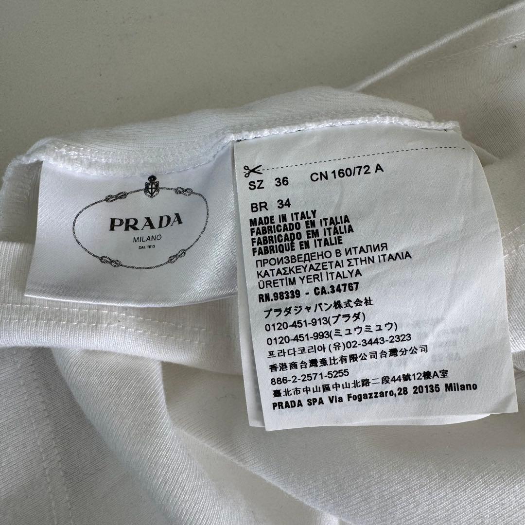 prada タンクトップ ロゴ リブニット ノースリーブ トライアングル プラダ