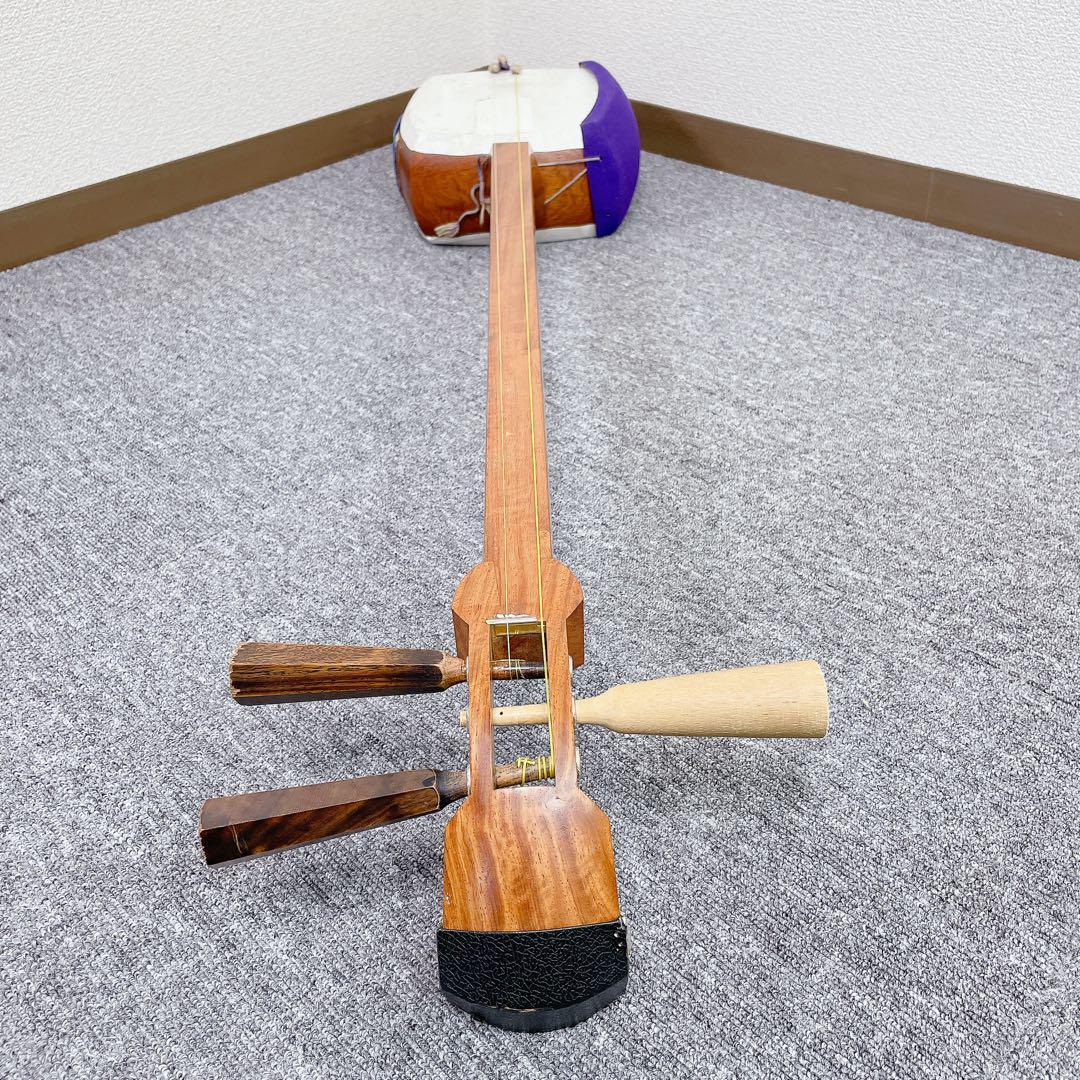 津軽三味線 花梨 延棹 丸打胴 人工皮 三味線 和楽器