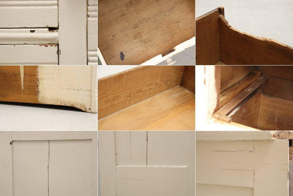 ヴィンテージ ホワイト ペイント クラシカル サイドボード キャビネット 収納