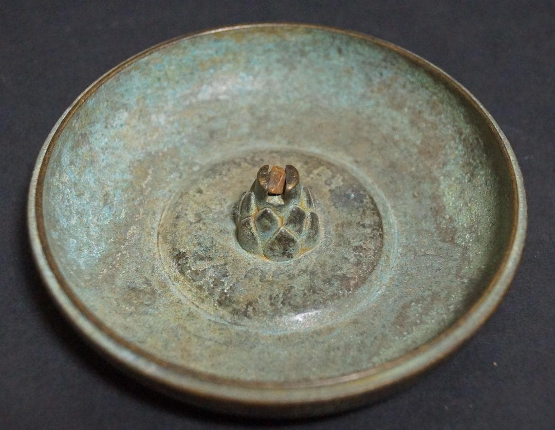 茶道具 古銅 洪在銘 金工細工 透かし彫り『五福迎寿』 香炉 薫香炉 香道具★